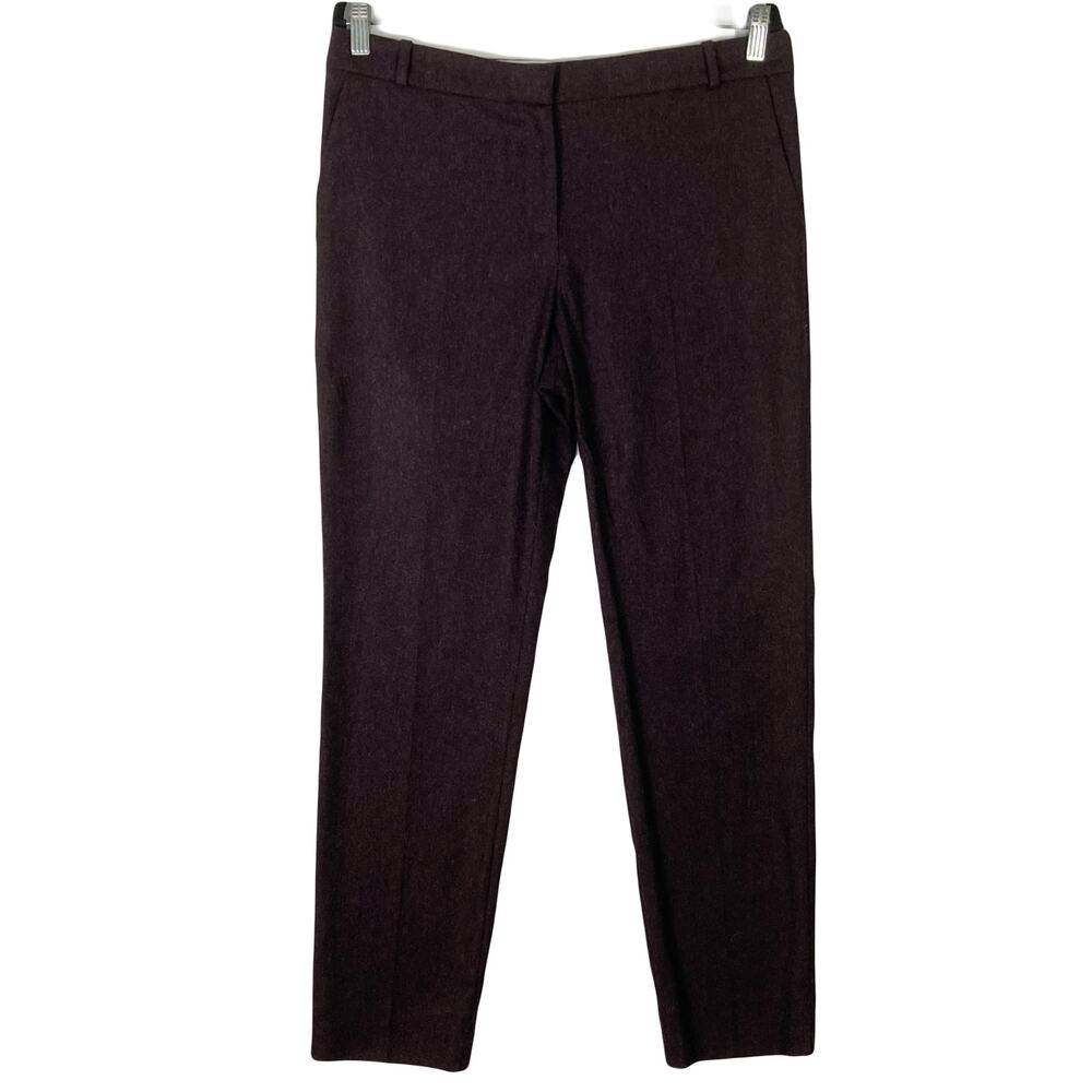 Nwot JIGSAW Pants US 8 Wool Aubergine-Purple Melange